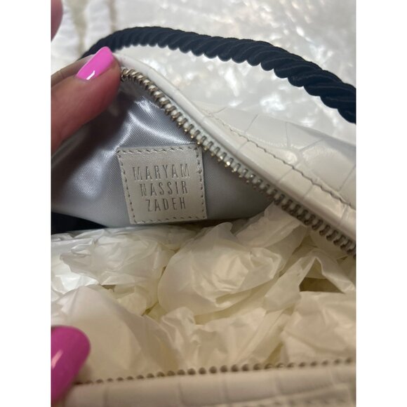 Maryam Nassir Zadeh Sun Purse White Croc Size OS NWT - Picture 4 of 6